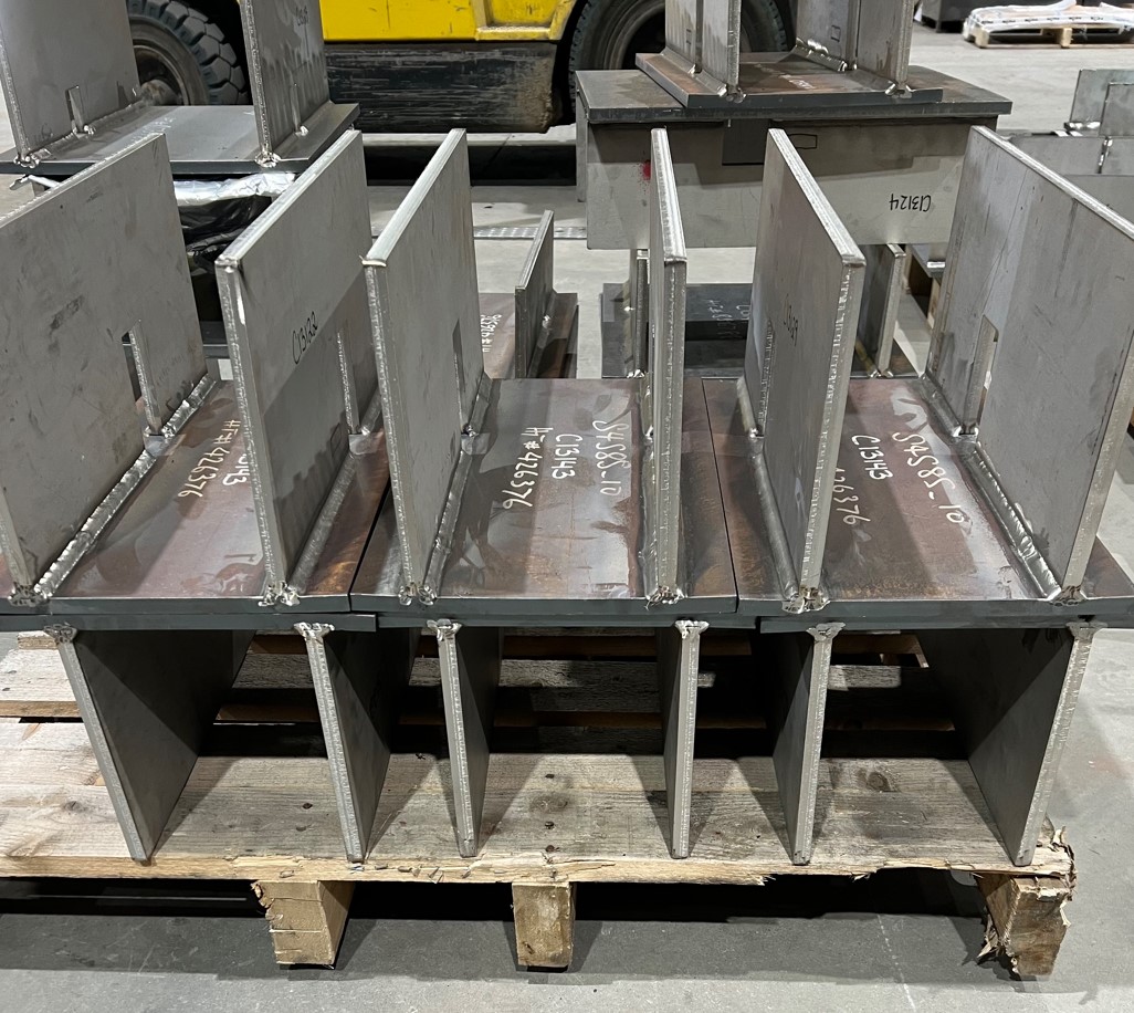 Fabricated steel assemblies prepared for shipment